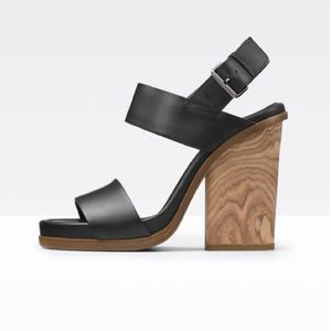 Vince Haley Leather Platform Sandal in black